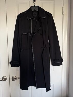 Express Women’s Small Black Double-Breasted Trench Coat